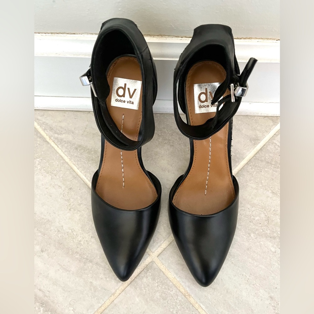 dolce vita black pumps cuff heels - Picture 4 of 7
